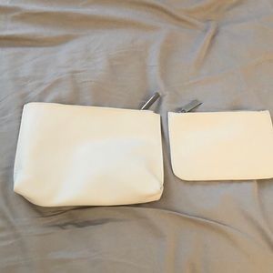 White 2 piece makeup bag